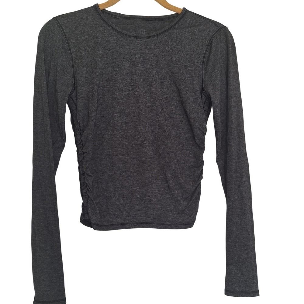 lululemon womens long sleeve grey top size 2